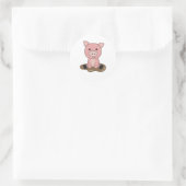 Piglet Piglet Mud Puddle Mud Ronde Sticker (Tas)