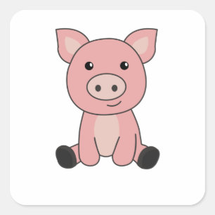 Piglet Piglet Mud Puddle Mud Vierkante Sticker