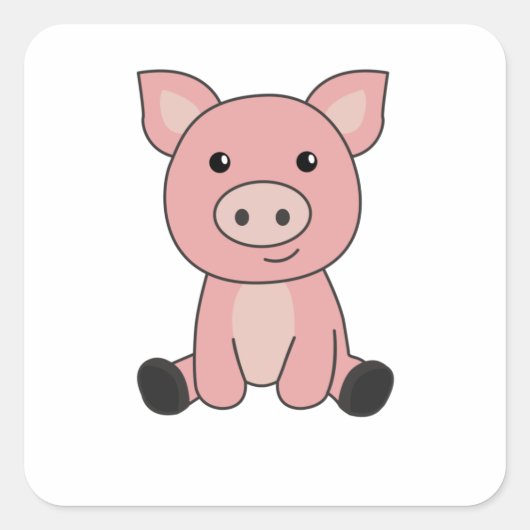 Piglet Piglet Mud Puddle Mud Vierkante Sticker (Voorkant)