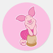 Piglet Ronde Sticker (Voorkant)
