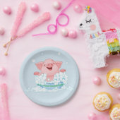 Piglet Taking A Bath Paper Plates Papieren Bordje (Feest)