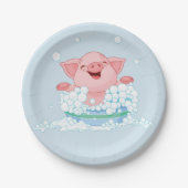 Piglet Taking A Bath Paper Plates Papieren Bordje (Voorkant)