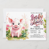 Piglet's Garden Boerderij Baby shower Kaart (Voorkant)