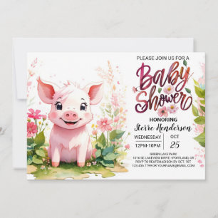 Piglet's Garden Boerderij Baby shower Kaart