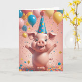 Piglet's Sunny Day Out Kaart (Gele Bloem)