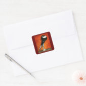 Pigmy Pouter Pigeon Black Pied Vierkante Sticker (Envelop)