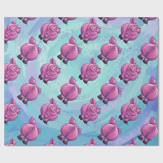 Pigpatroon hoofden en rails cadeaupapier (Vlak)