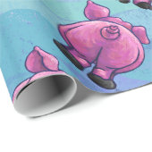 Pigpatroon hoofden en rails cadeaupapier (Rol Hoek)