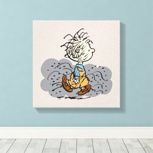 Pigpen Walking Cloud Canvas Afdruk (Insitu (Houten vloer))