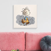 Pigpen Walking Cloud Canvas Afdruk (Insitu (Woonkamer))