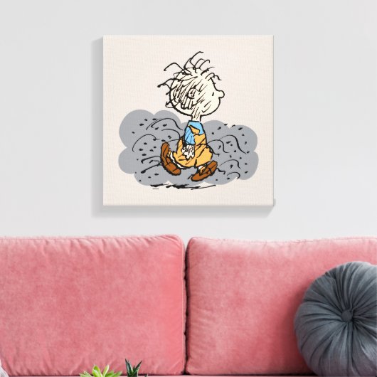Pigpen Walking Cloud Canvas Afdruk (Insitu (Woonkamer))
