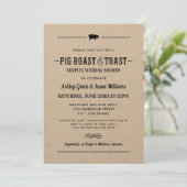 Pigroast en Toast Kraft Wedding Couples Shower Kaart (Staand voorkant)