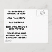 PigRoast Uitnodiging Briefkaart (Achterkant)