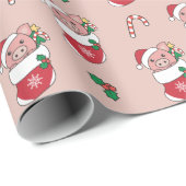 Pigs-feestdag met kerstwinter cadeaupapier (Rol Hoek)