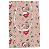 Pigs-feestdag met kerstwinter medium cadeauzakje (Voorkant)