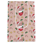 Pigs-feestdag met kerstwinter medium cadeauzakje (Achterkant)