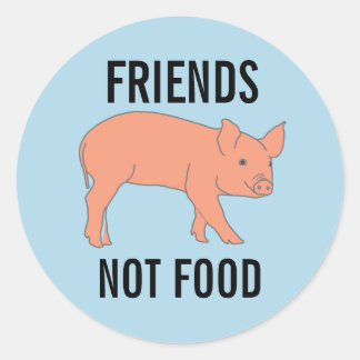 PIGS FRIENDS NOT FOOD STICKERS