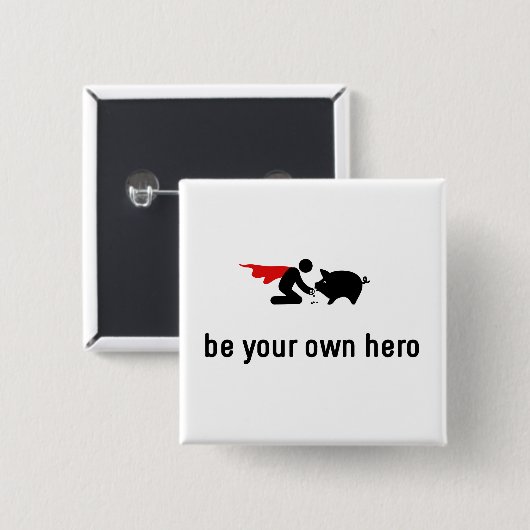 Pigs Hero Vierkante Button 5,1 Cm (Voorkant /achterkant)