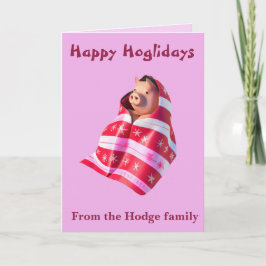 Pigs In Blankets A Cute Piglet Wrapped In A Throw Kaart