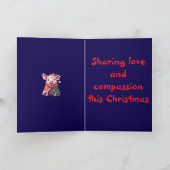 Pigs In Blankets And Santa Hat Cute Animal Christm Kaart (Binnen)
