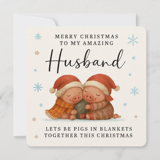 Pigs in Blankets Christmas Card for Husband Feestdagenkaart (Voorkant)