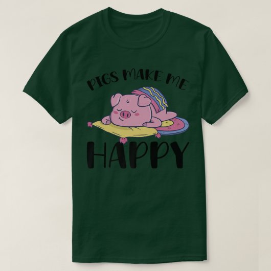Pigs Make Me Happy Premium 5010 T-shirt (Design voorkant)