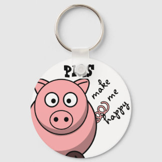 Pigs Make Me Happy Sleutelhanger