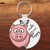 Pigs Make Me Happy Sleutelhanger (Voorkant)