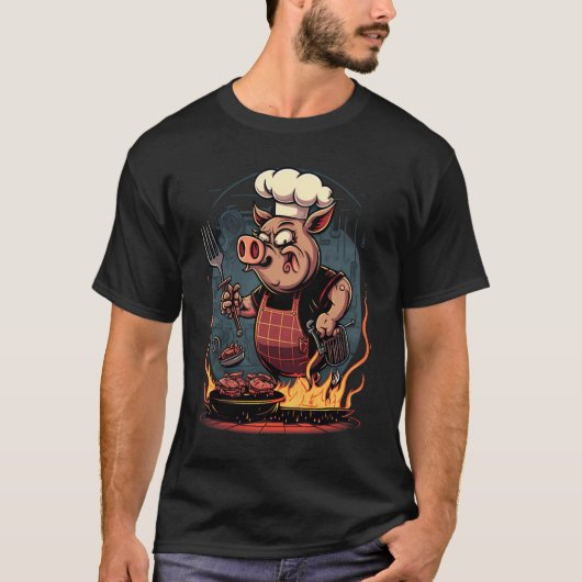 Pig's Meat   Pig Grilling Steak T-shirt (Voorkant)