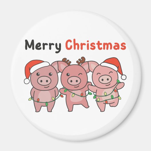 Pigs met kersttaarten magneet (Voorkant)