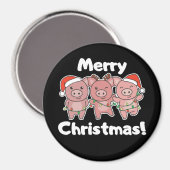 Pigs met kersttaarten magneet (Voorkant / Achterkant)