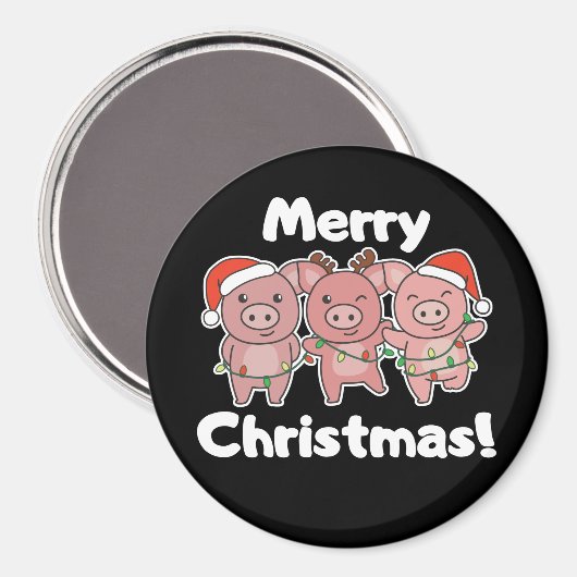 Pigs met kersttaarten magneet (Voorkant / Achterkant)