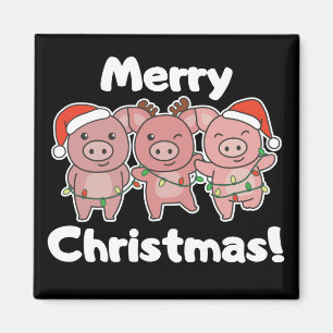Pigs met kersttaarten magneet