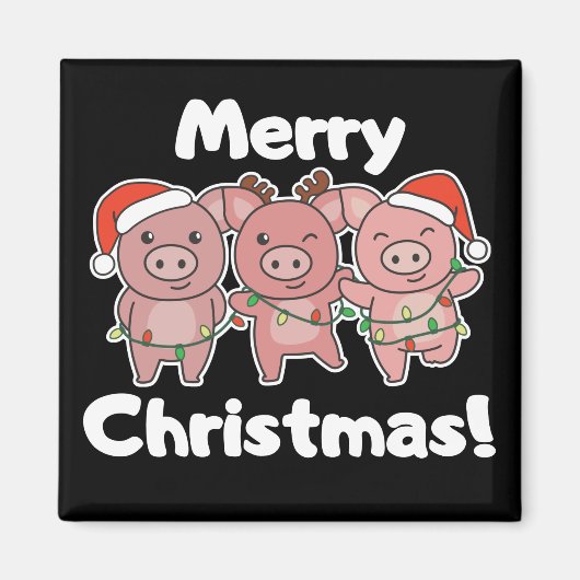 Pigs met kersttaarten magneet (Voorkant)