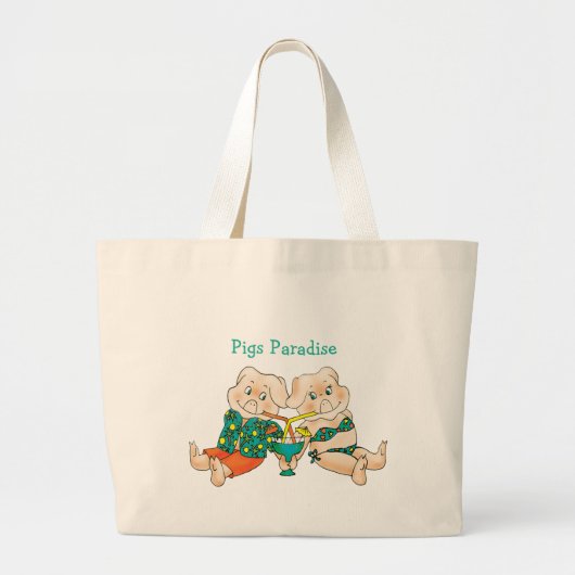 Pigs Paradise Grote Tote Bag (Voorkant)