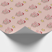 Pigs-parelpapier voor kerstwinterdieren cadeaupapier (Hoek)