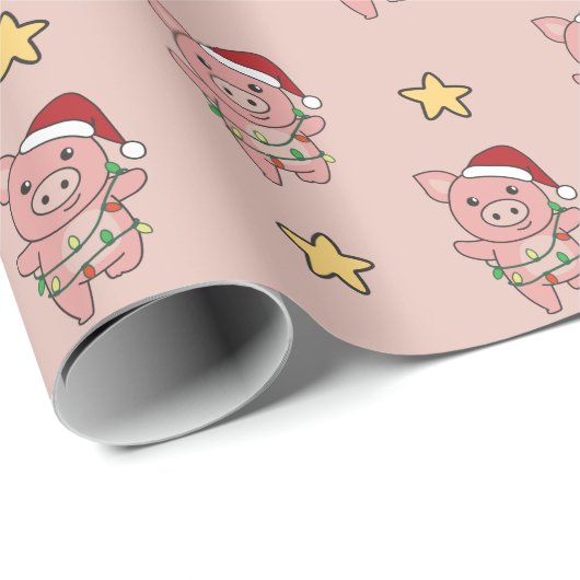 Pigs-parelpapier voor kerstwinterdieren cadeaupapier (Rol Hoek)