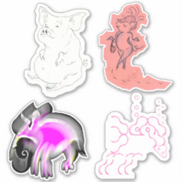 Pigs & Peculiar Pink Things Vinyl Stickers