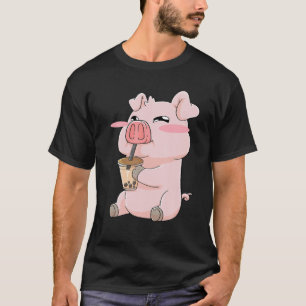 Pigs Pig Boba belle Tea Anime Kawaii Cute Gift T-shirt