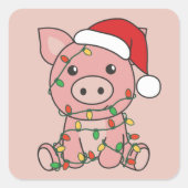 Pigs Square Sticker pigs (Voorkant)