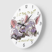 Pigs Waterverf Funny and Happy Grote Klok (Hoek)