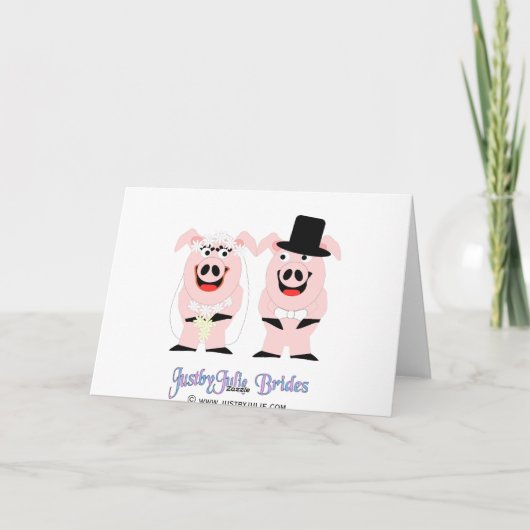 Pigs Wedding Acceptance Kaart (Achterkant)