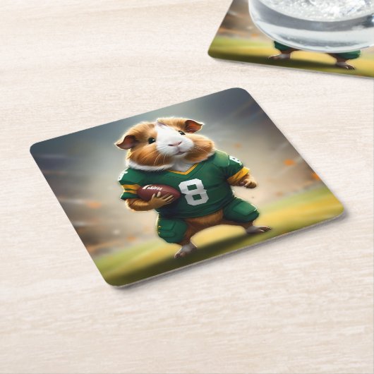 Pigskin Prodigy: de Quarterback van het cavia, Kartonnen Onderzetters (Schuin)