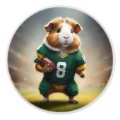 Pigskin Prodigy: de Quarterback van het cavia, Keramische Knop (Voorkant)