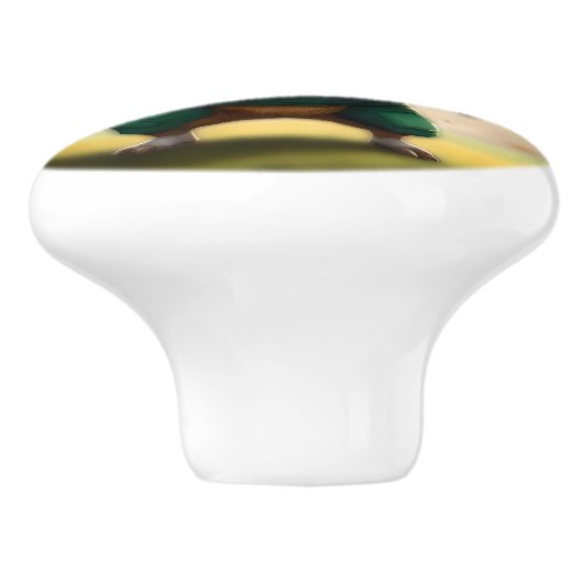 Pigskin Prodigy: de Quarterback van het cavia, Keramische Knop (Zijkant)