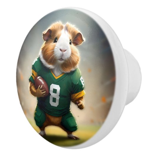 Pigskin Prodigy: de Quarterback van het cavia, Keramische Knop (Rechts)