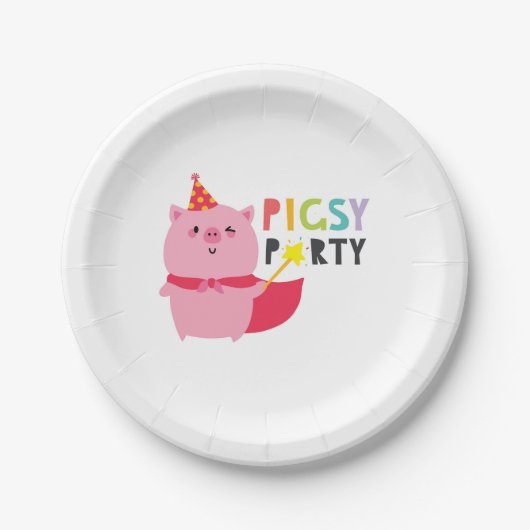 Pigsy Party Papier borden Papieren Bordje (Voorkant)