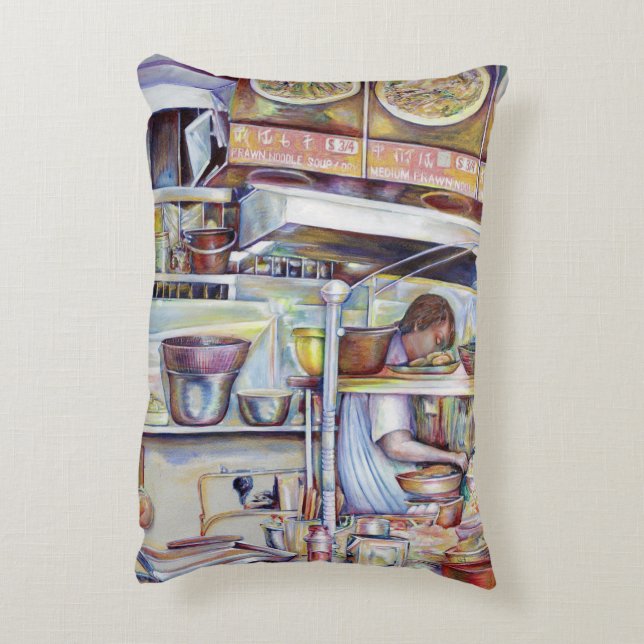 Pigtail Soup, Singapore Decoratief Kussen (Achterkant (Verticaal))