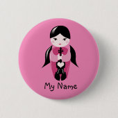 Pigtails en Button met roze Violin Doll (Voorkant)