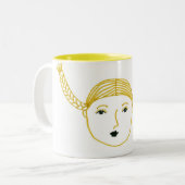 Pigtails Tweekleurige Koffiemok (Voorkant links)